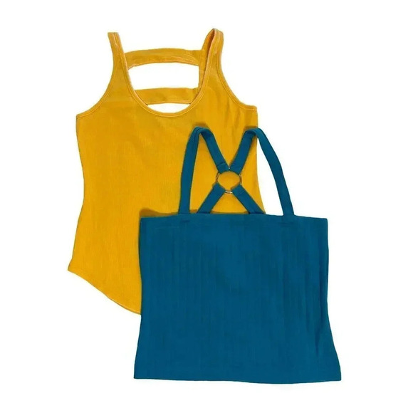 Bundle 2 Chaser women’s tank tops, 1 yellow, 1 blue size small NWT - Picture 1 of 9